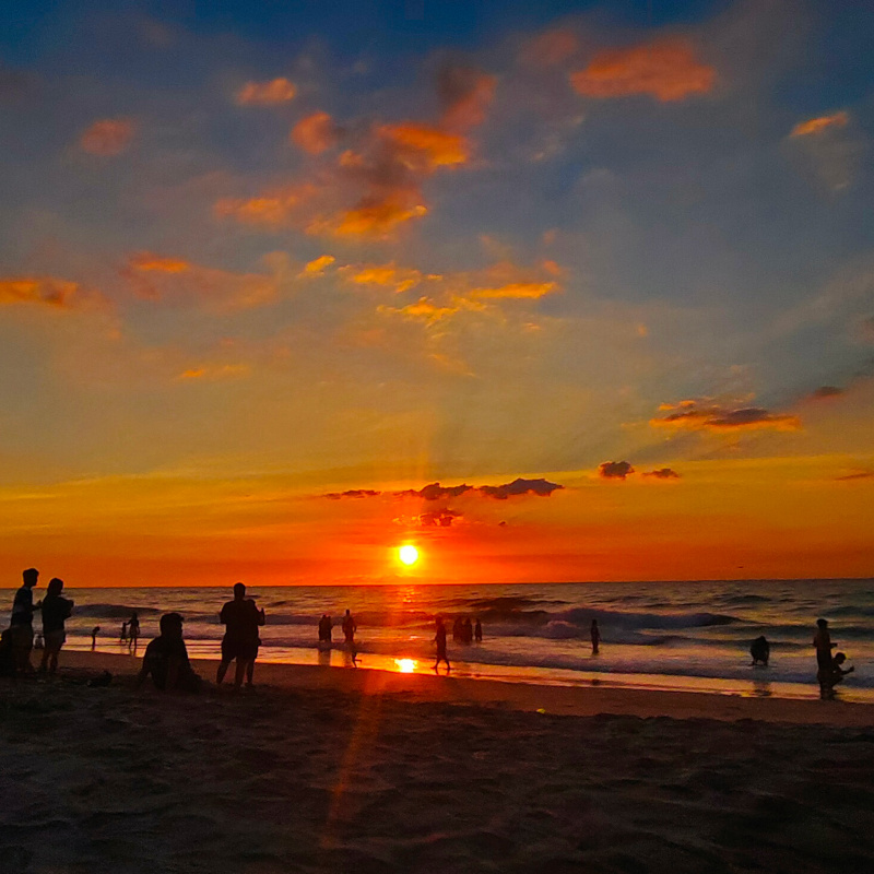 Stunning sunset over the beach